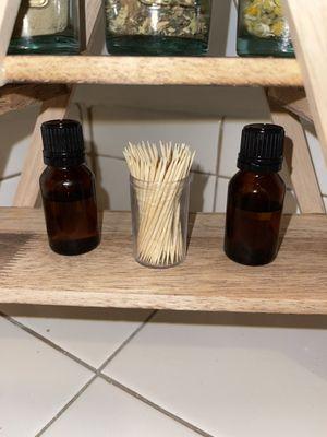 One lavender essential oil, one eucalyptus essential oil