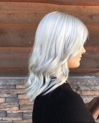 Platinum blonde hair