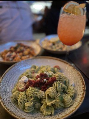 Basil Almond Pesto Pasta