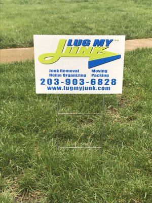 Look for the Lug My Junk yard signs around Fairfield and Westchester counties.    #lugyourjunk #lugmyjunk