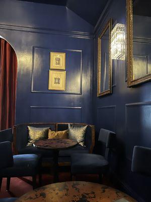 Some of the seating in the blue velvet room!