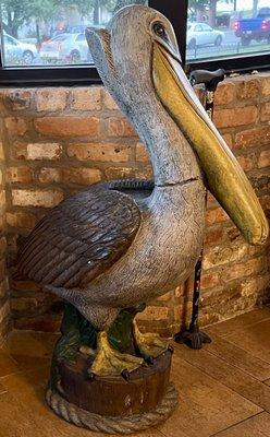 Pelican statue inside