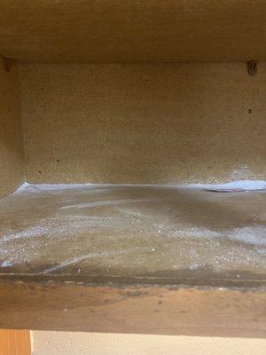 Powder substance in the cabinet