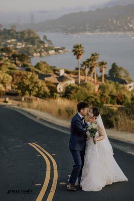 Bride Melody wearing made-to-measure gown