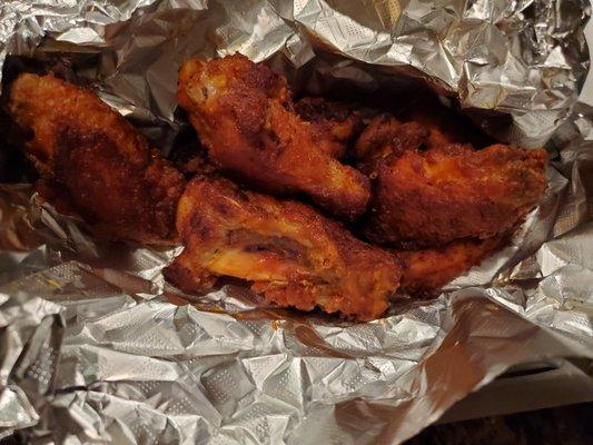 6 wings, asked for extra crispy.