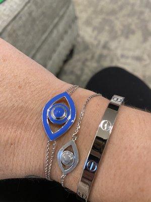 (2) Evil Eye enamel bracelets