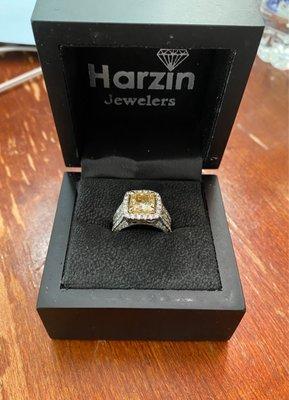 Custom made yellow diamond engagement ring!