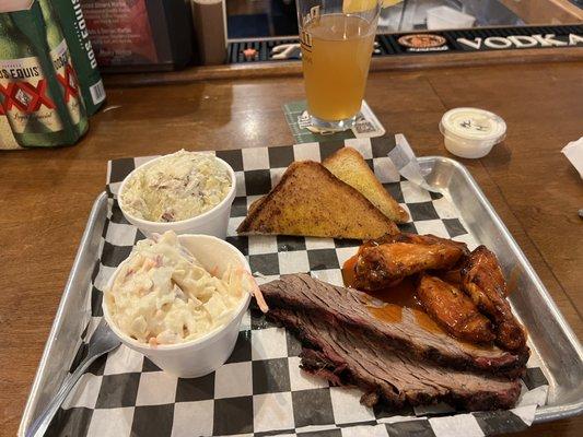 Wings, Sliced Brisket