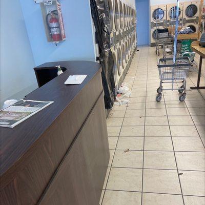 Laundry area dirt grime filth.