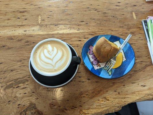 Maple Latte and Vegan Pumpkin Bread.