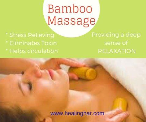 Deep tissue Massage with Warm Bamboo sticks