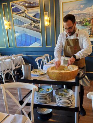 Table side service - pasta cacio e pepe