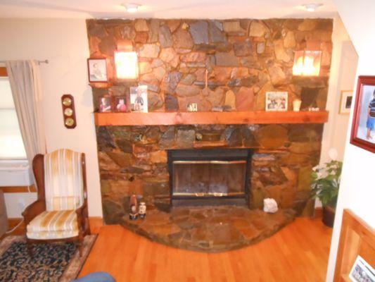 FIREPLACE OUT OF REAL STONE