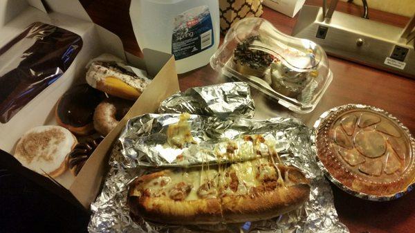 Chicken parm sub and a side of meatballs on the right!