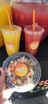 Mango Fresca watermelon Fresca and some ceviche