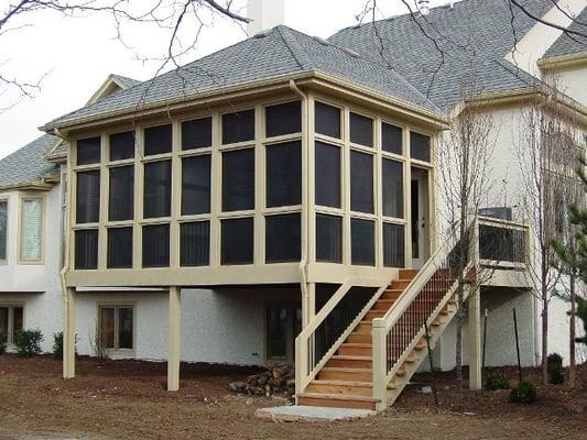 DW Elite Decks - screened porch with hip roof in Leawood, KS