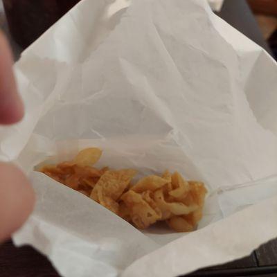 Not even a 1/4 bag of wonton strips.