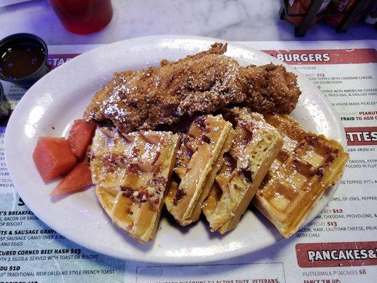 Chicken and waffles