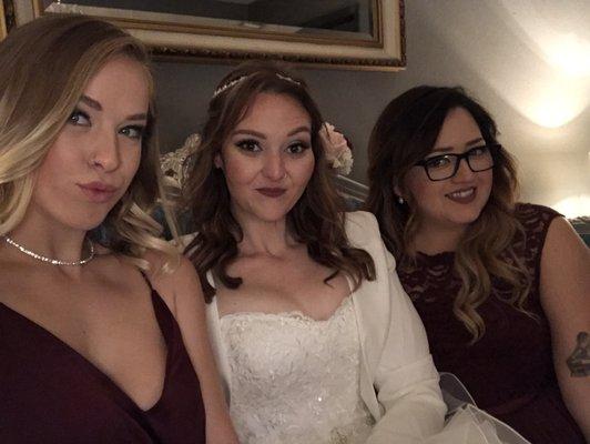 Wedding hair and makeup for me and my bridesmaids by Michelle!