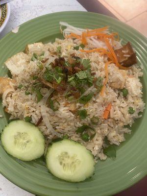 Tofu fried rice with egg