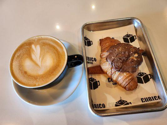 Latte and croissant