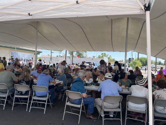 We served 1,000 hamburgers at the Rocky Ford new bank building Grand Opening July 2023