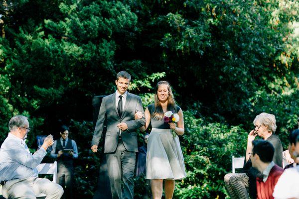 Loved our wedding. Loved our DJ. Not sure about what's happening behind the bridesmaid. (photo credit: Mary Kalhor)