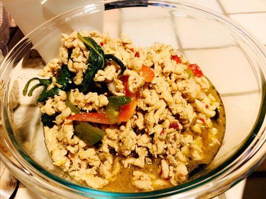 Ground Chicken and Shrimp with Crispy Basil (one of my most favorite dishes)