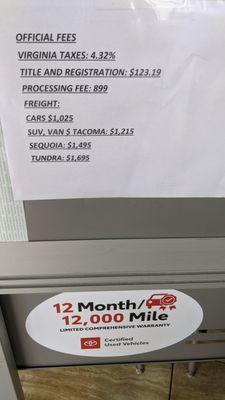 Dealership double charge for vehicle delivery.