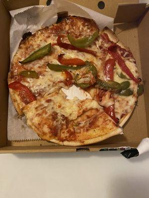 Nasty cardboard pizza!