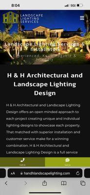 H&H Landscape Lighting 619-455-1039 website HandHlandscapelighting.com