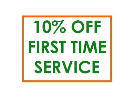 Receive 10% off any first time service if you mention our ad!