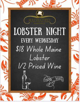 Lobster Night! Every Wednesday Night