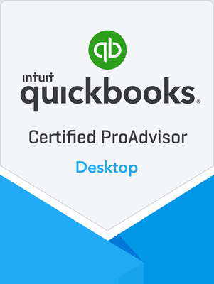 Intuit QuickBooks Certified ProAdvisor for Desktop / PC / Windows edition.