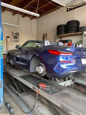 My Z4 getting new tires.