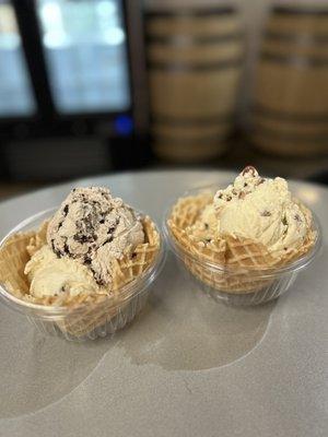 Butter pecan and cookies and cream + butter pecan and cookie dough