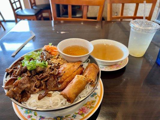 53. Charbroiled Beef, Shrimp Paste and Egg Roll with Vermicelli