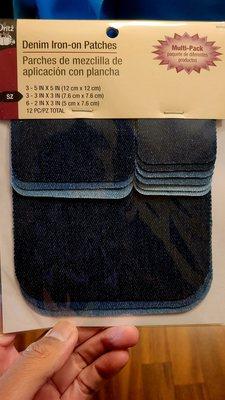 Denim Iron-on Patches Set $6.49 (10/28/22). @Joann_Stores #LaCanadaFlintridge #Fabric #Arts #Crafts #Patches