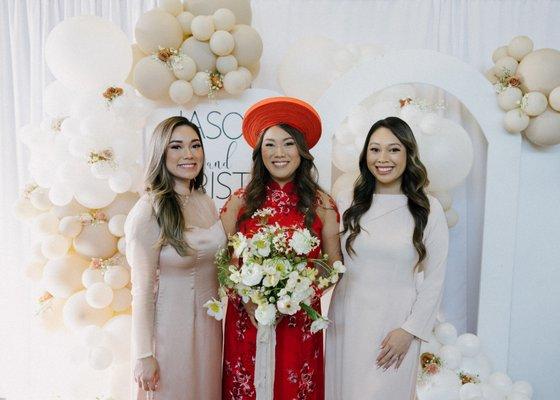 Custom ao dai for both of my sister's and I from inspo photos I found online