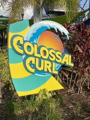 Colassal Curl water slide sign, Adventure Island Water Park, Tampa Florida