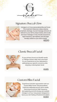 Facial services and pricing