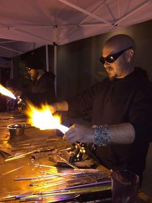 We will be doing glass demos regularly. This here was Indo & LaGrone on our grand opening!