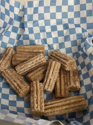 Churro bites on point!!....Ate the sauce so my bad