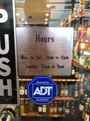 Just a reminder that they open at 12:00 on Sundays. Nothing negative. New York law.