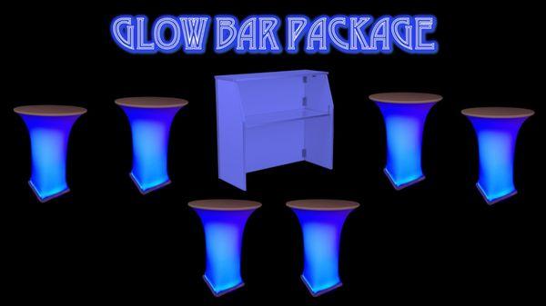 Glow bar top tables and mobile bar station