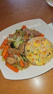 Beef and Mixed Vegetables w/Fried Rice