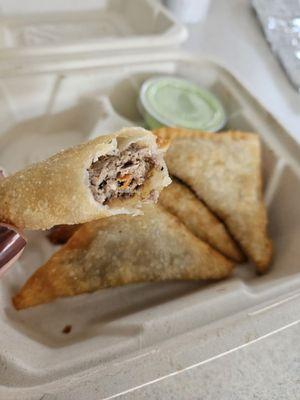 Beef and veg samosa