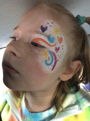 Moxie offers 3 sizes of face paint- eye designs like this, forehead designs and full face