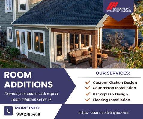 Need more space without moving?

Our room addition experts at AAA Remodeling can help!