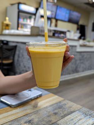 Mango Lassi. $3.99. Amul Veg Restaurant. Located inside Global Mall on the 2nd floor, next to the food court.